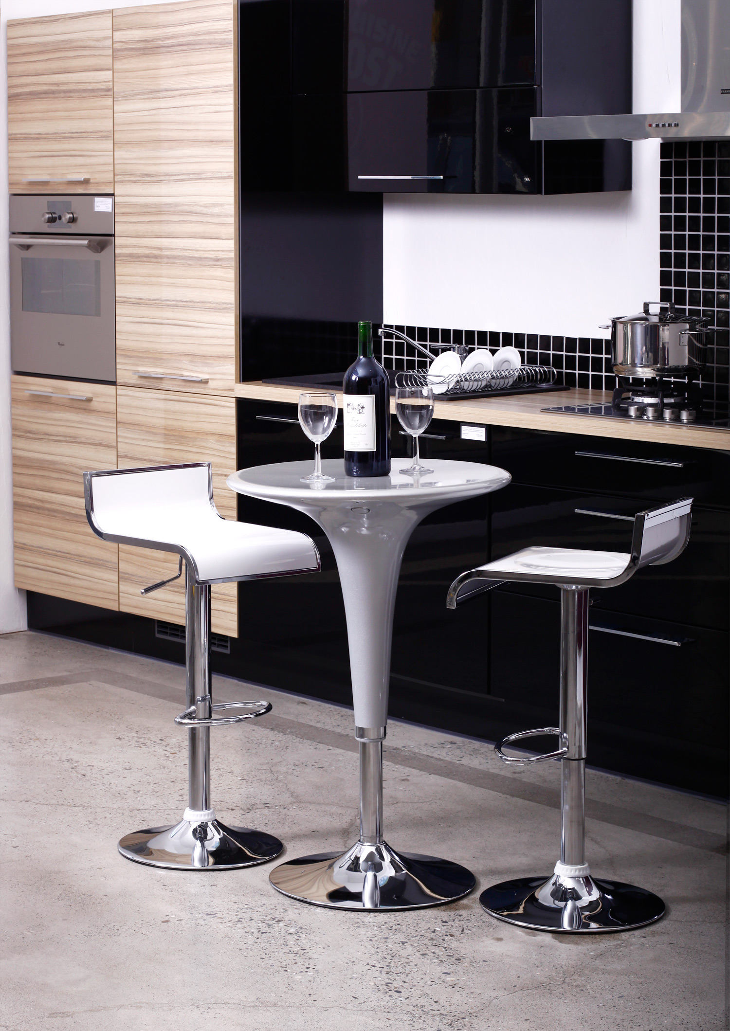 Lote de 2 taburetes de bar WAVES color blanco