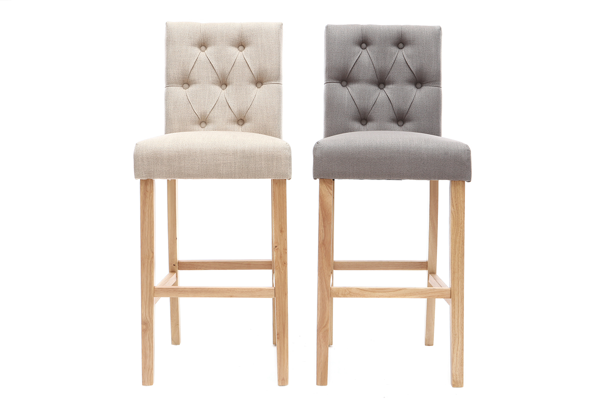 Lote de 2 taburetes/sillas de bar tejido natural A75cm RIVOLI